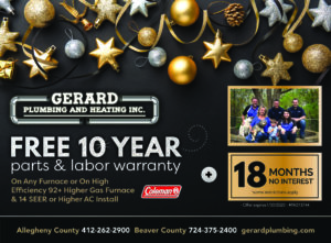 Gerard Plumbing and Heating December newspaper print ad