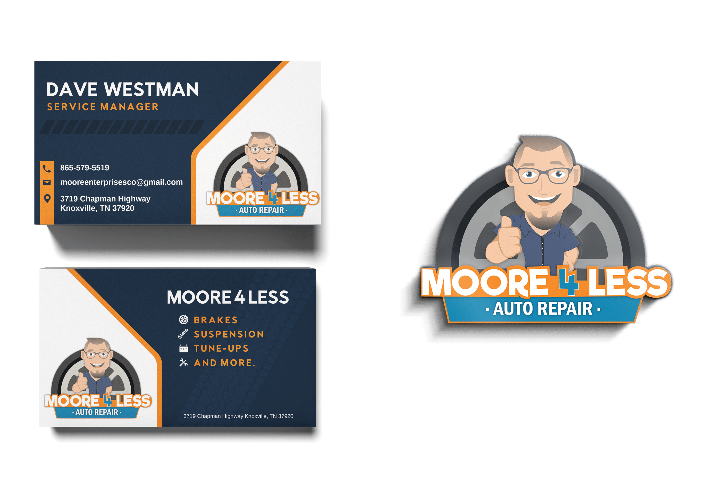 Moore 4 Less Auto graphic design