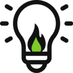 light bulb icon with greeen