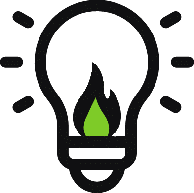 light bulb icon with greeen