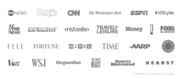 Native Advertising sample publisher list